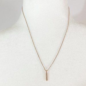 Lucky Brand Rose Gold Tone Bar Necklace